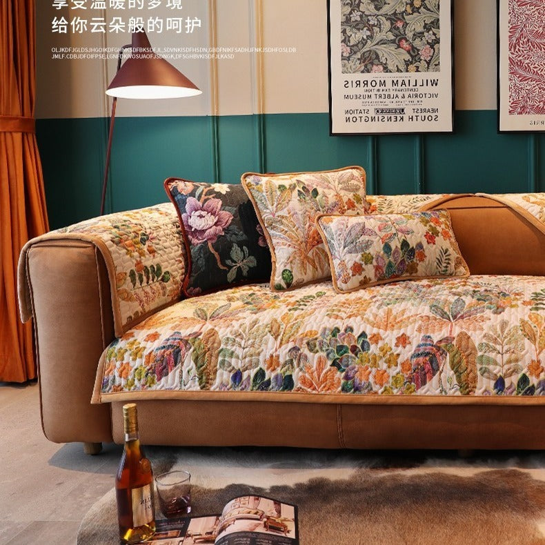 American Light Luxury Simple Cloth Leather Non-slip Seat Cushions Cover Towel