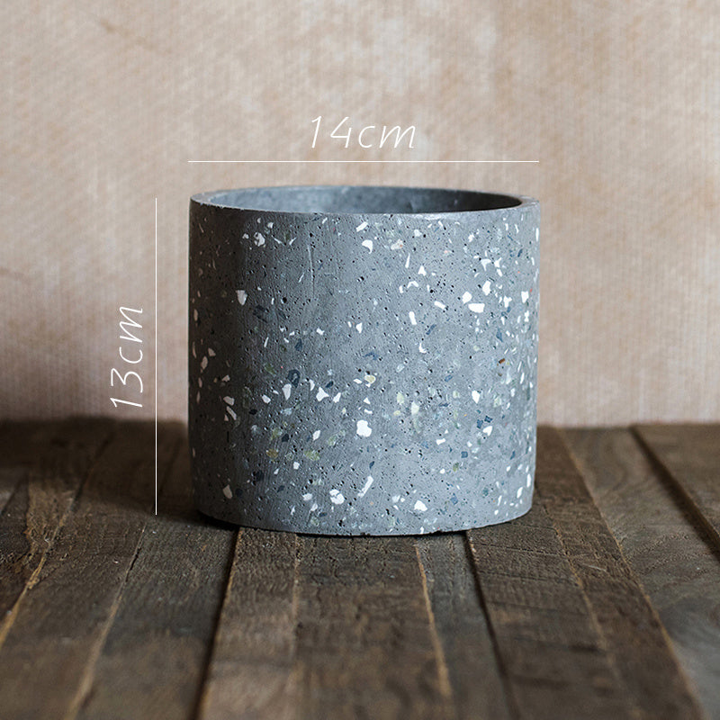 Terrazzo concrete flower pot