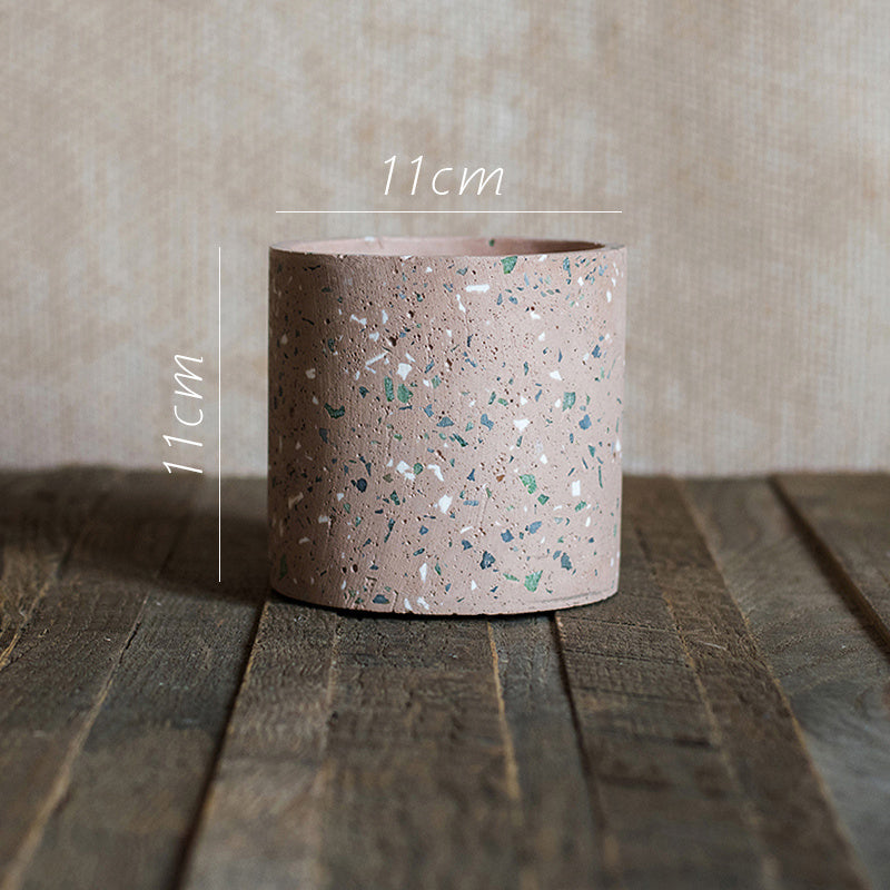 Terrazzo concrete flower pot