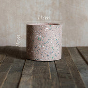 Terrazzo concrete flower pot