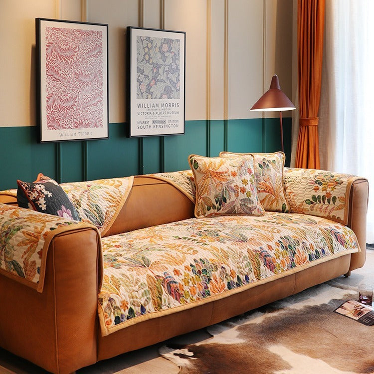 American Light Luxury Simple Cloth Leather Non-slip Seat Cushions Cover Towel