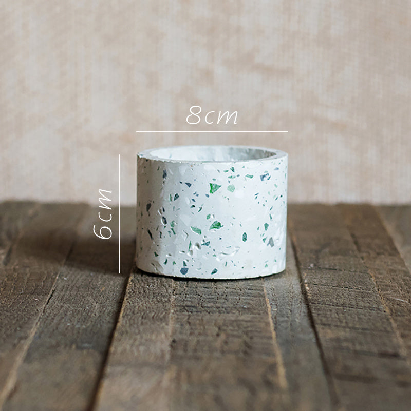 Terrazzo concrete flower pot