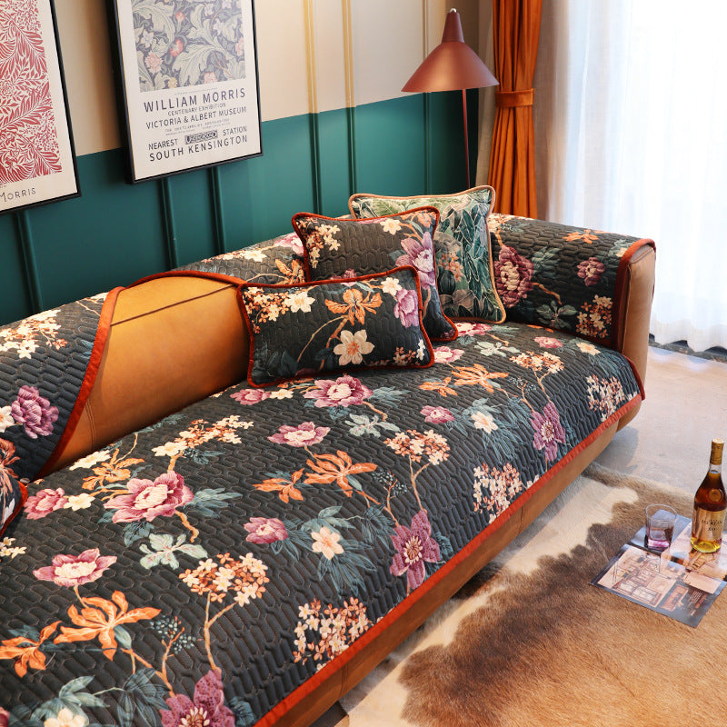 American Light Luxury Simple Cloth Leather Non-slip Seat Cushions Cover Towel