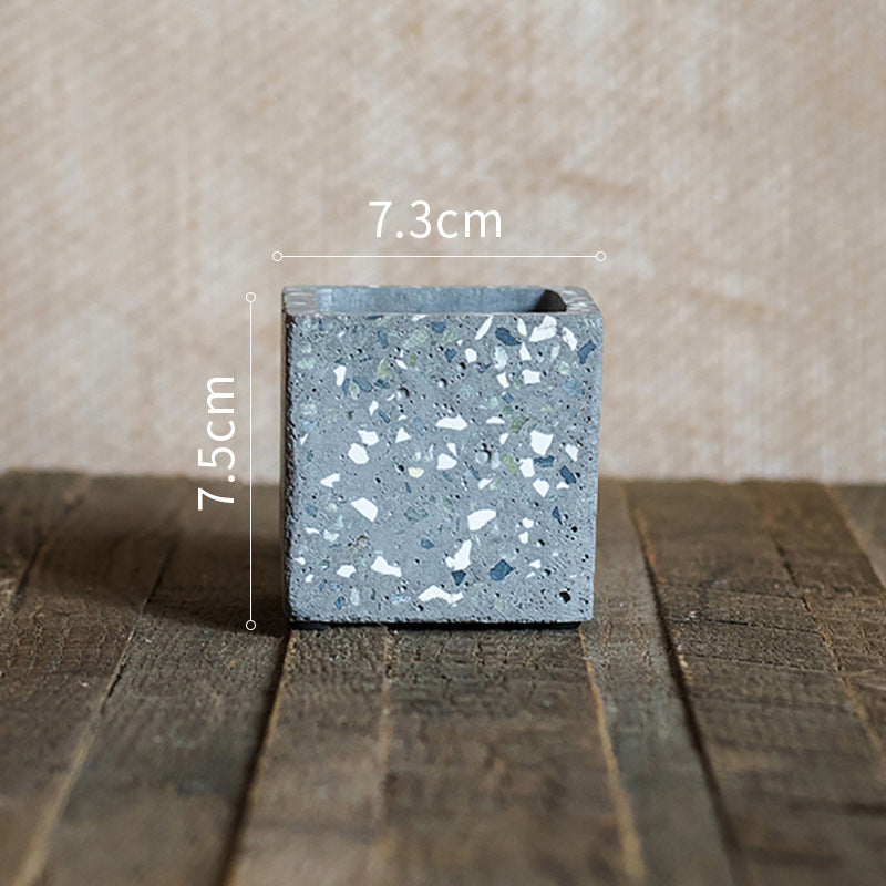 Terrazzo concrete flower pot