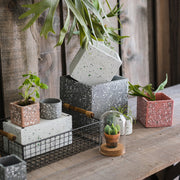 Terrazzo concrete flower pot