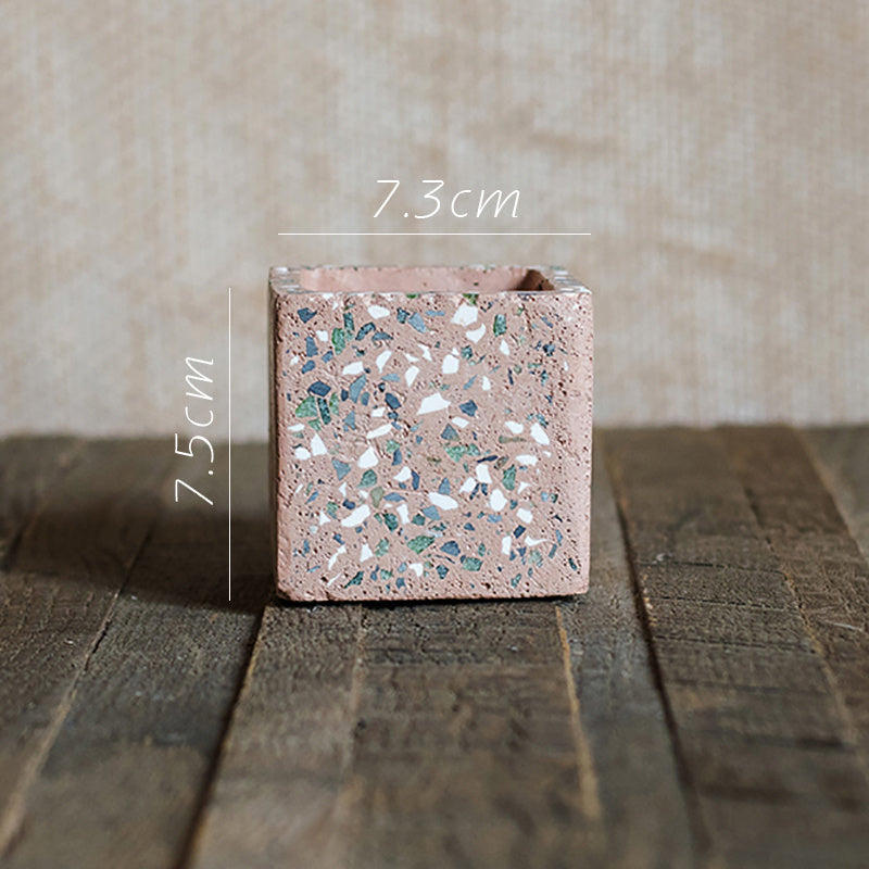 Terrazzo concrete flower pot
