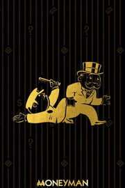 Abstract Golden Monopoly Art Posters And Prints Rich Money Man Pictures On Canvas Wall Paintings