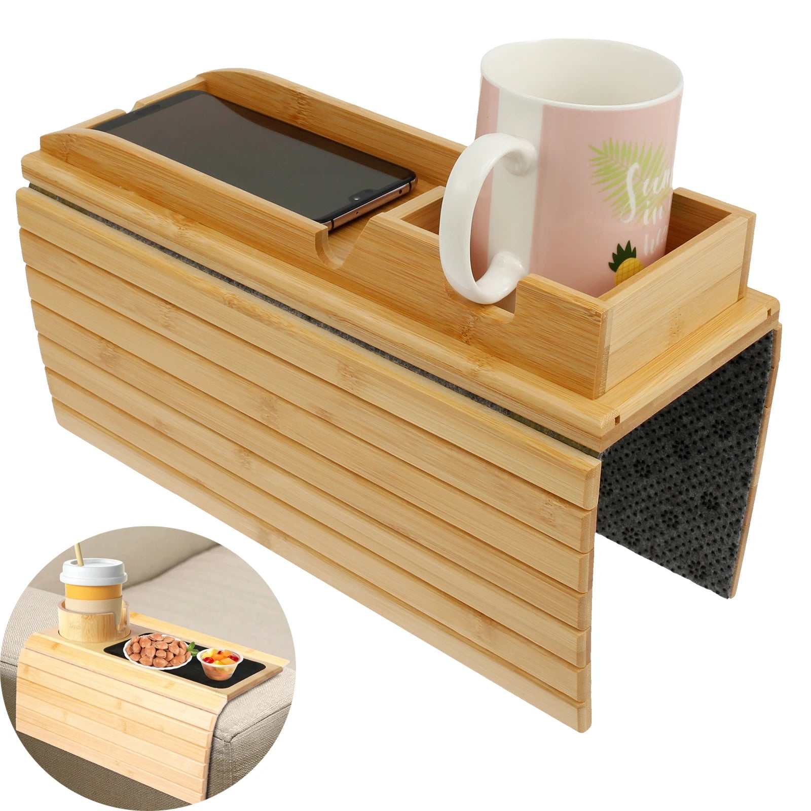 VogueHouses™ Wooden Couch Cup Holder – Spill-Free Relaxation