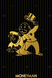 Abstract Golden Monopoly Art Posters And Prints Rich Money Man Pictures On Canvas Wall Paintings