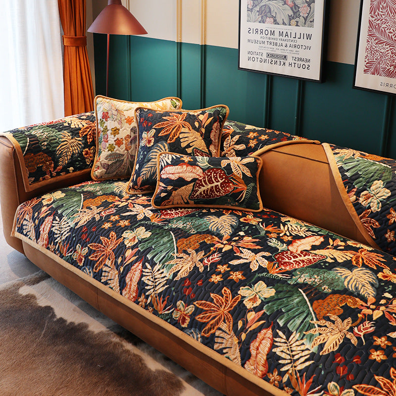 American Light Luxury Simple Cloth Leather Non-slip Seat Cushions Cover Towel